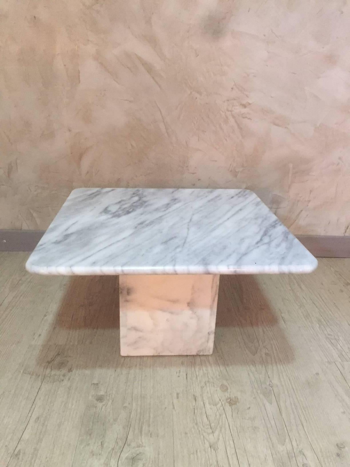 French 21st Century, White Carrara Marble Coffee Table