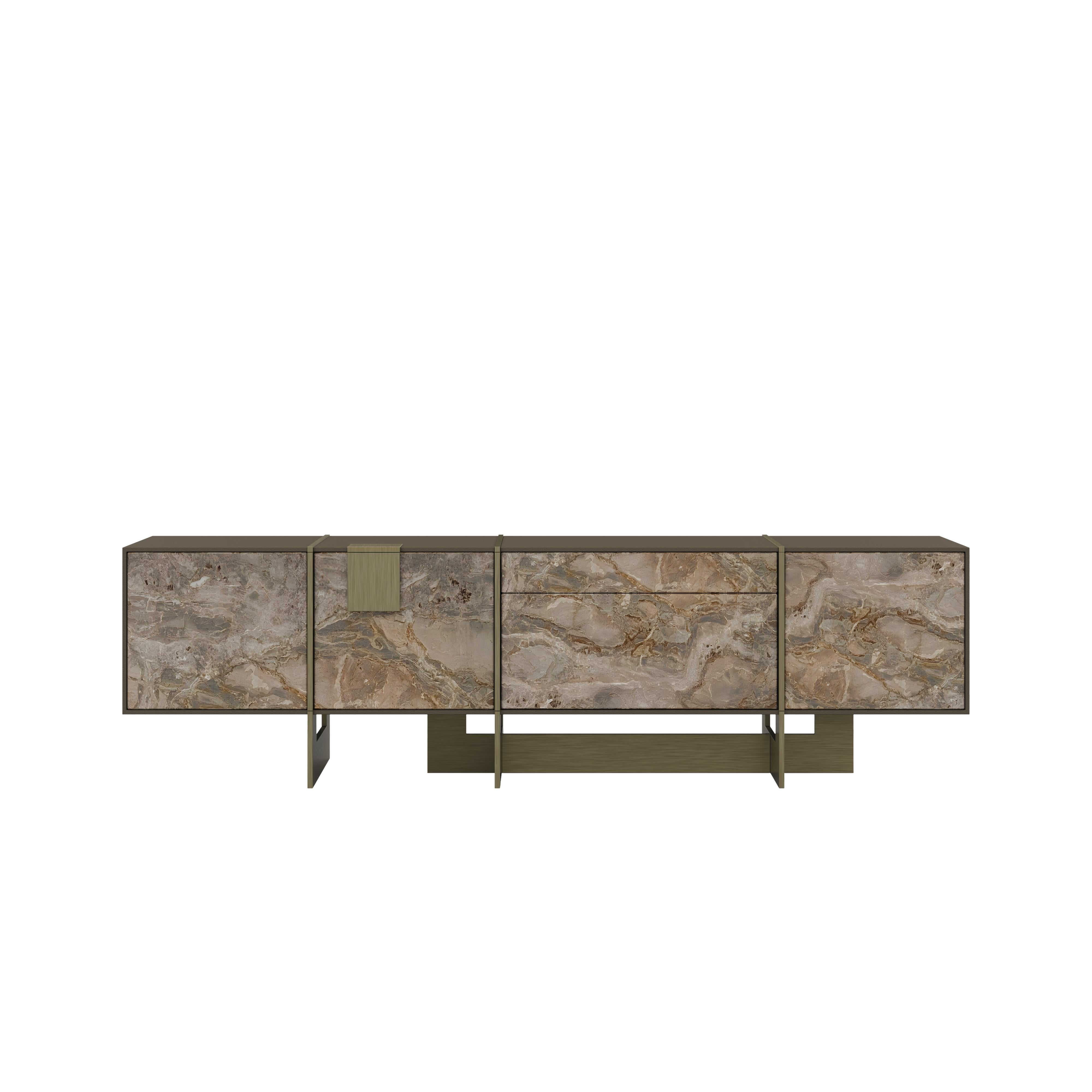 21st Coloma TV Unit American Grey Kenzo Made in Portugal by Porus Studio In New Condition For Sale In RIO TINTO, PT