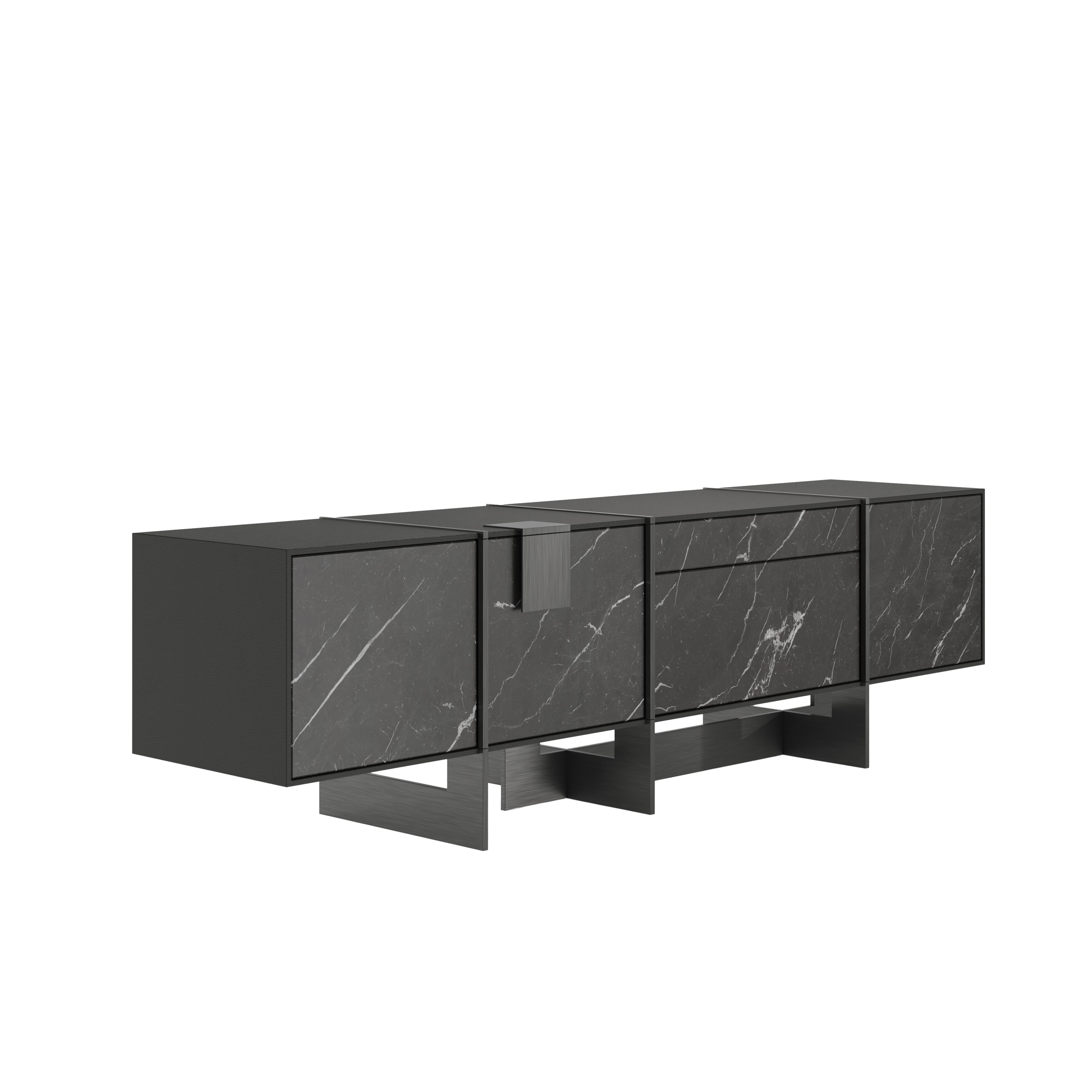 Contemporary 21st Coloma TV Unit American Grey Kenzo Made in Portugal by Porus Studio For Sale