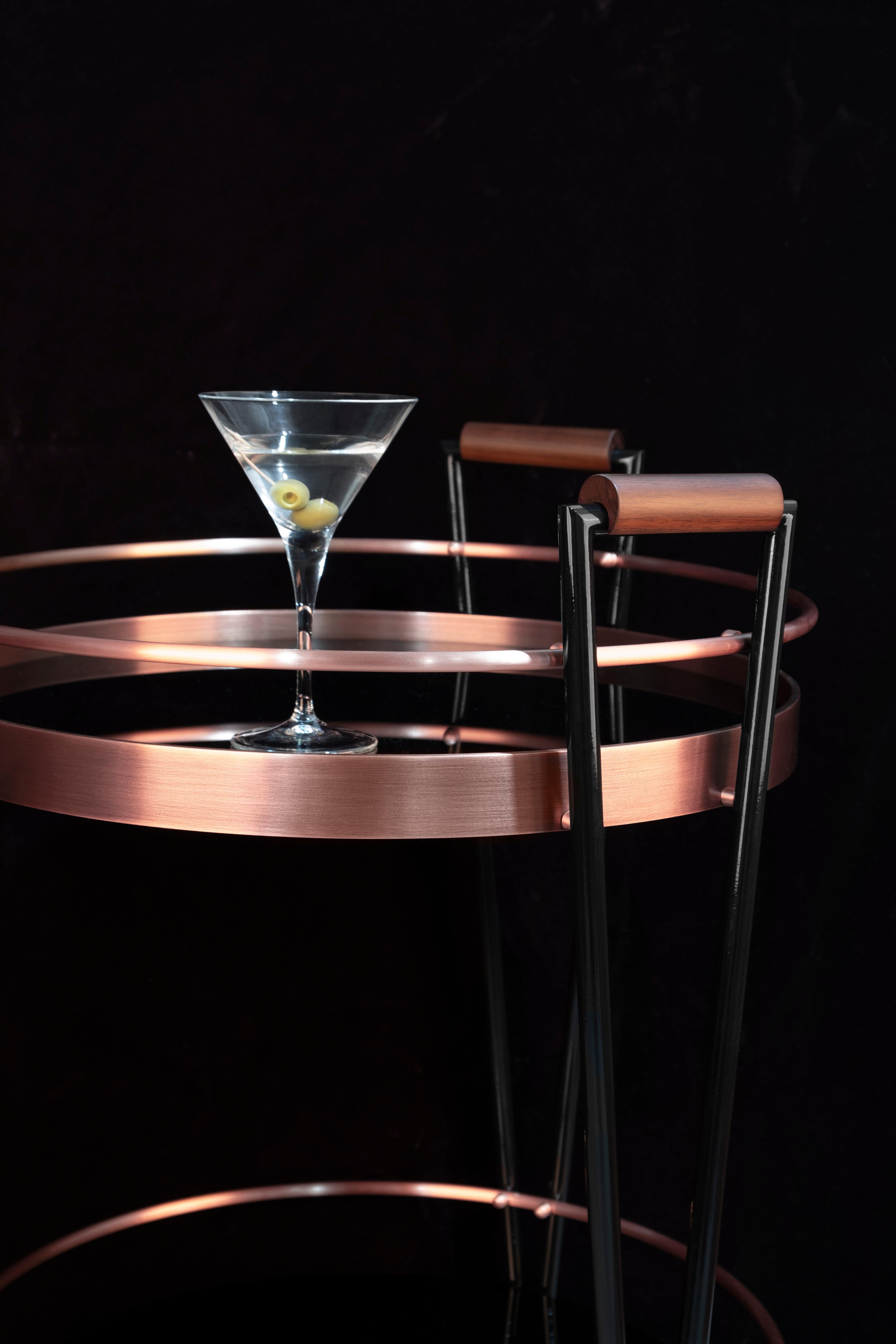 Ottone 21° Carrello da bar Crossroads in rame e ottone fatto a mano in Portogallo da Porus Studio A in vendita