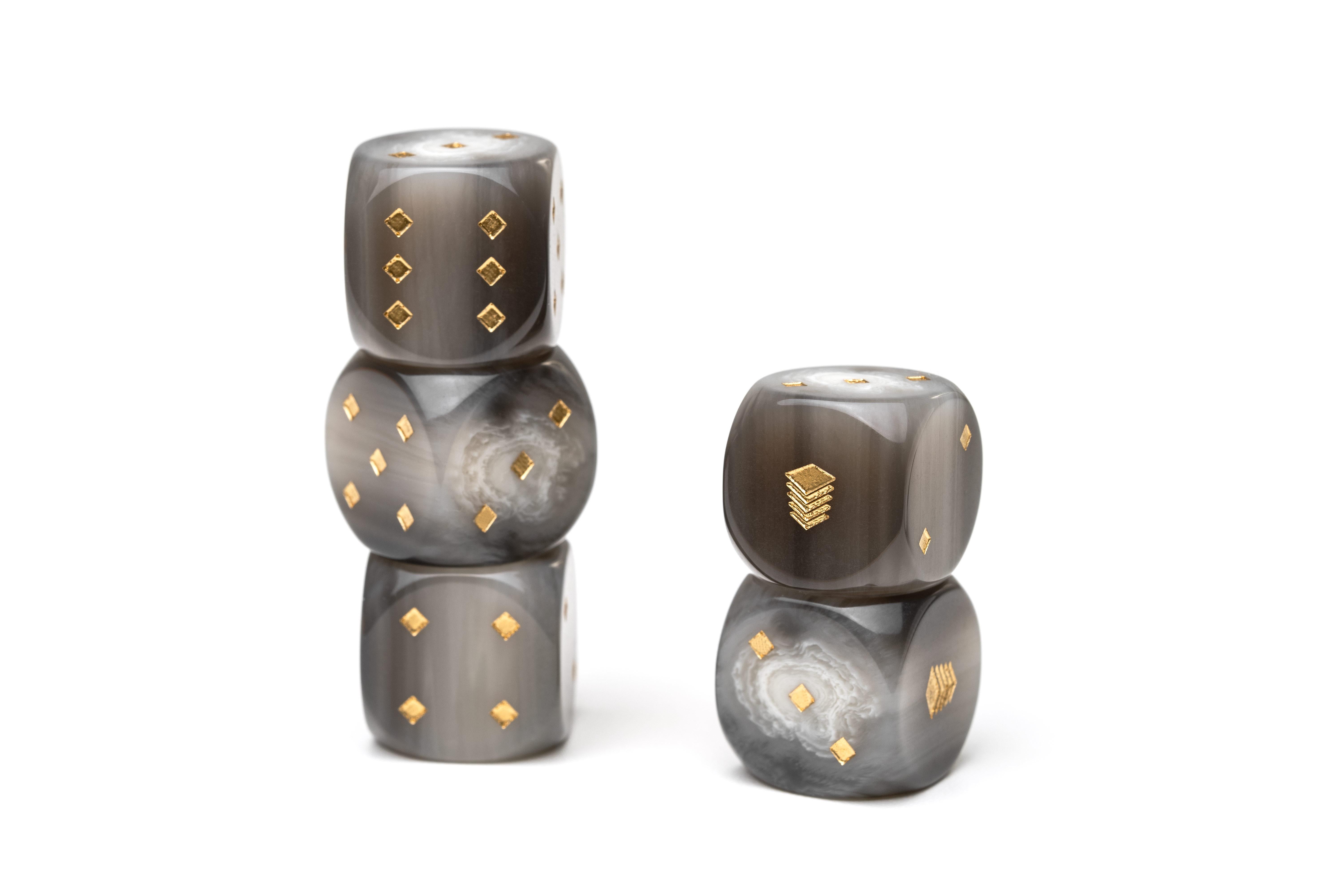 Modern 21st Dice Game Set Handmade in Italy For Sale