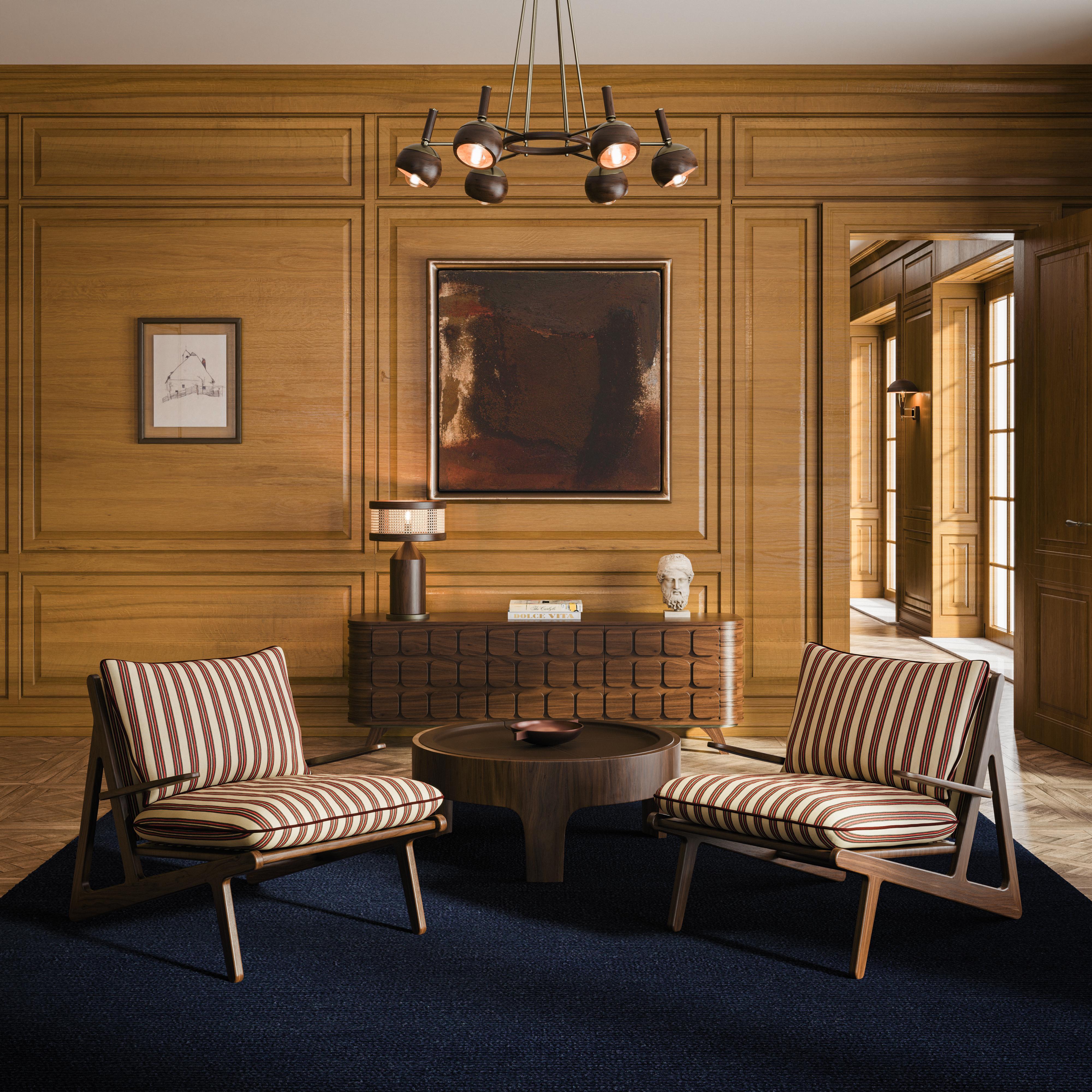 XXI secolo e contemporaneo 21st Essen Lampada a Sospensione in Noce Realizzata a mano in Portogallo da Wood Tailors Club in vendita