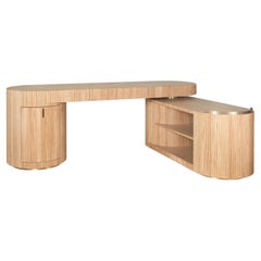 21° Scrivania Gifford in legno Oak e ottone, fatta a mano in Portogallo da Wood Tailors Club