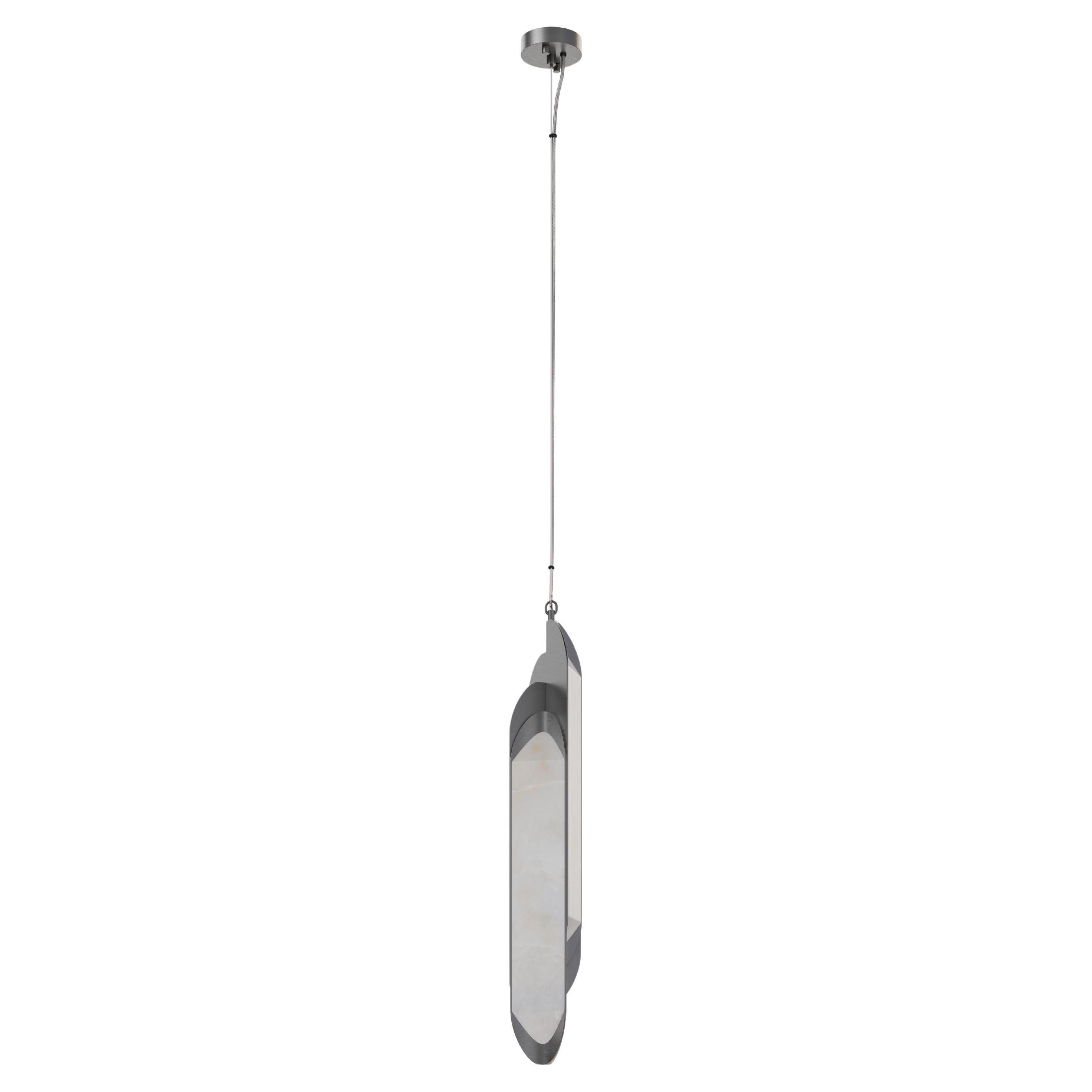 21st Glacier I Pendant Lamp Alabaster Metal Handmade in Portugal by Porus Studio