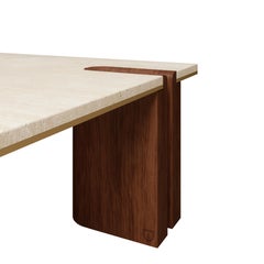 21st Grenville Center Table Tavetine Walnut Wood Handmade in Portugal