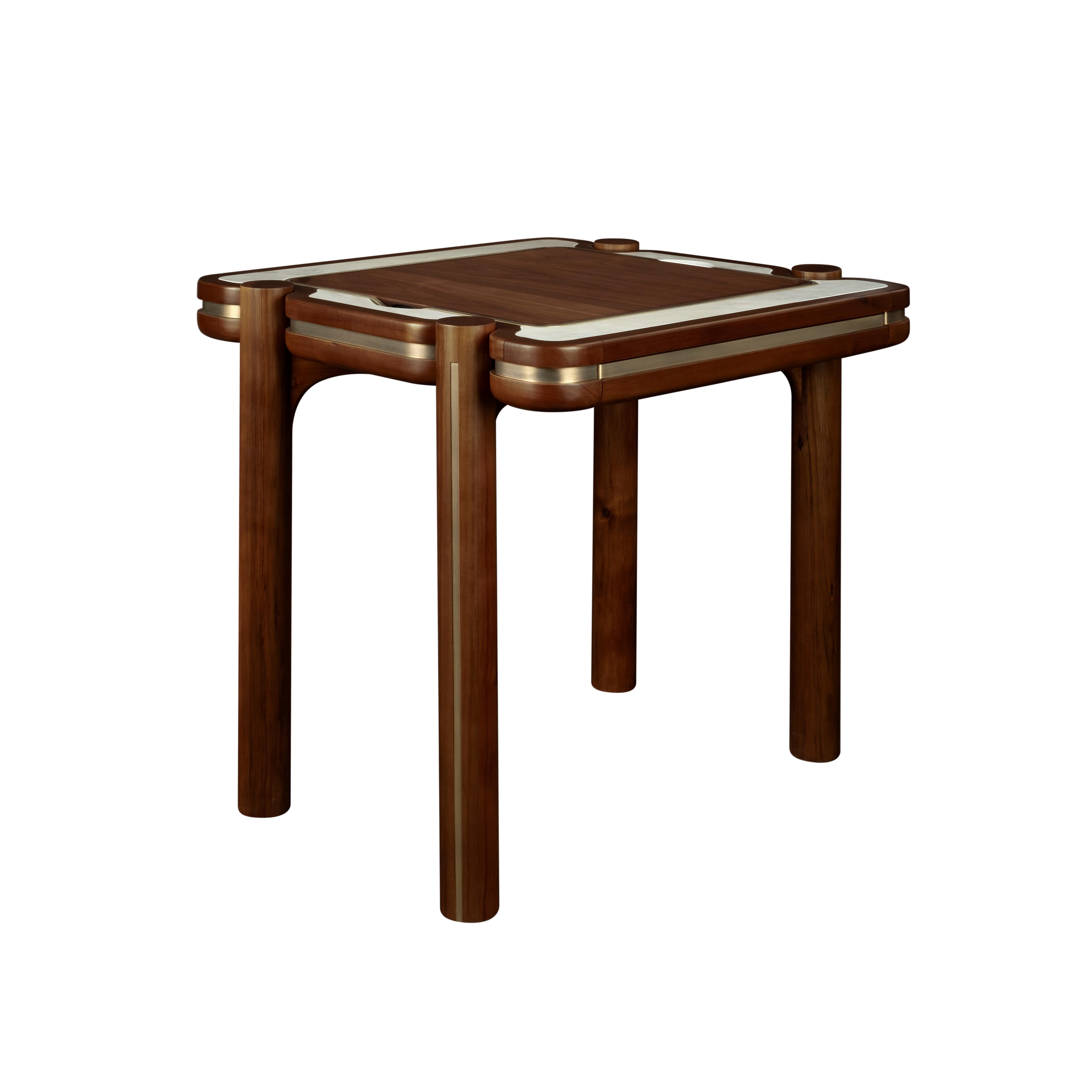 XXIe siècle et contemporain Table Backgammon du 21e siècle en marqueterie de marbre et de bois en vente