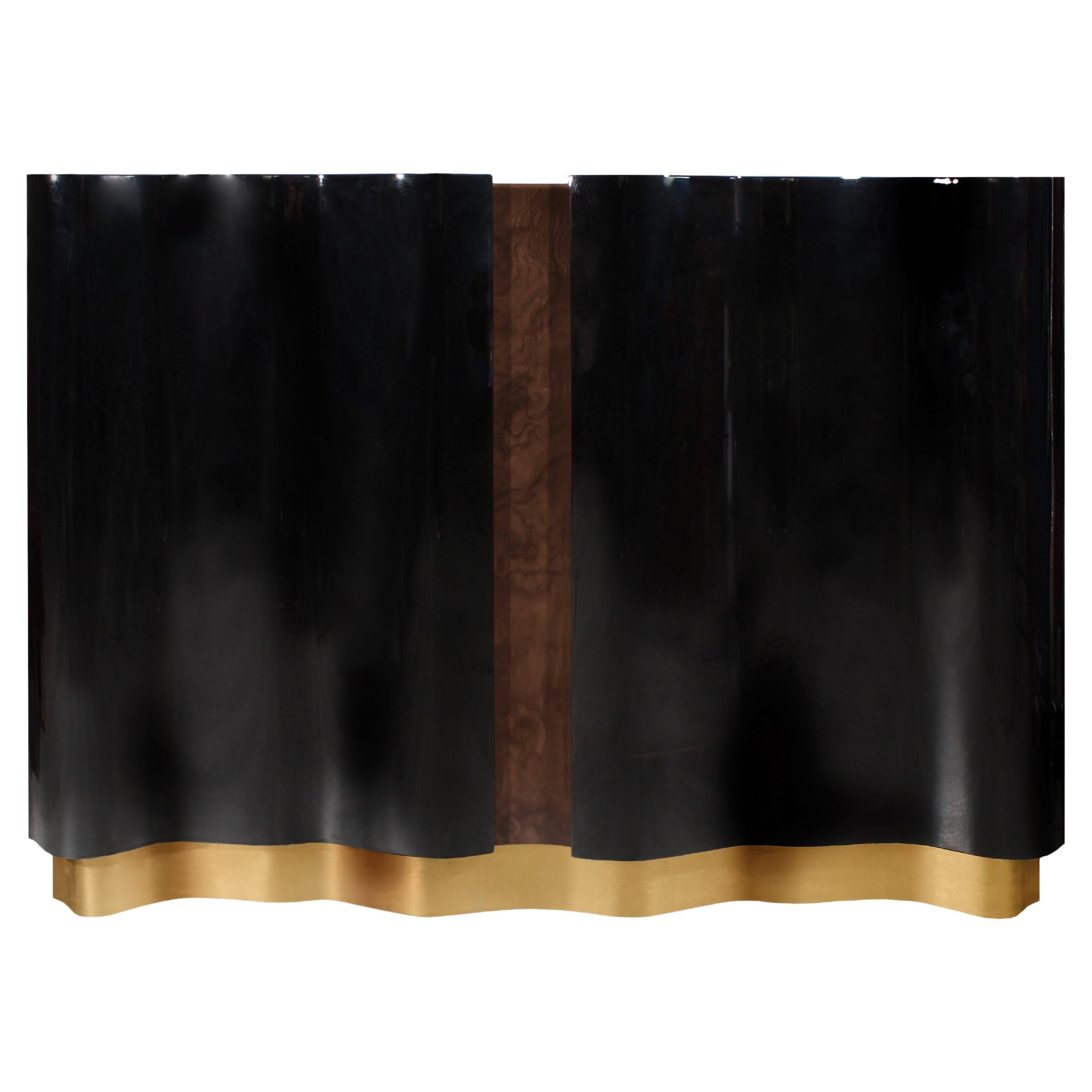 Credenza 21st Horizon in legno di noce radice nera Made in Portugal by Malabar in vendita