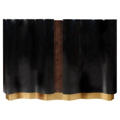 21st Horizon Sideboard Walnut Wood Roots Black Made in Portugal by Malabar