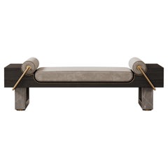 Panchina 21st Kansas Wood Marble Brass Made in Portugal di Porus Studio