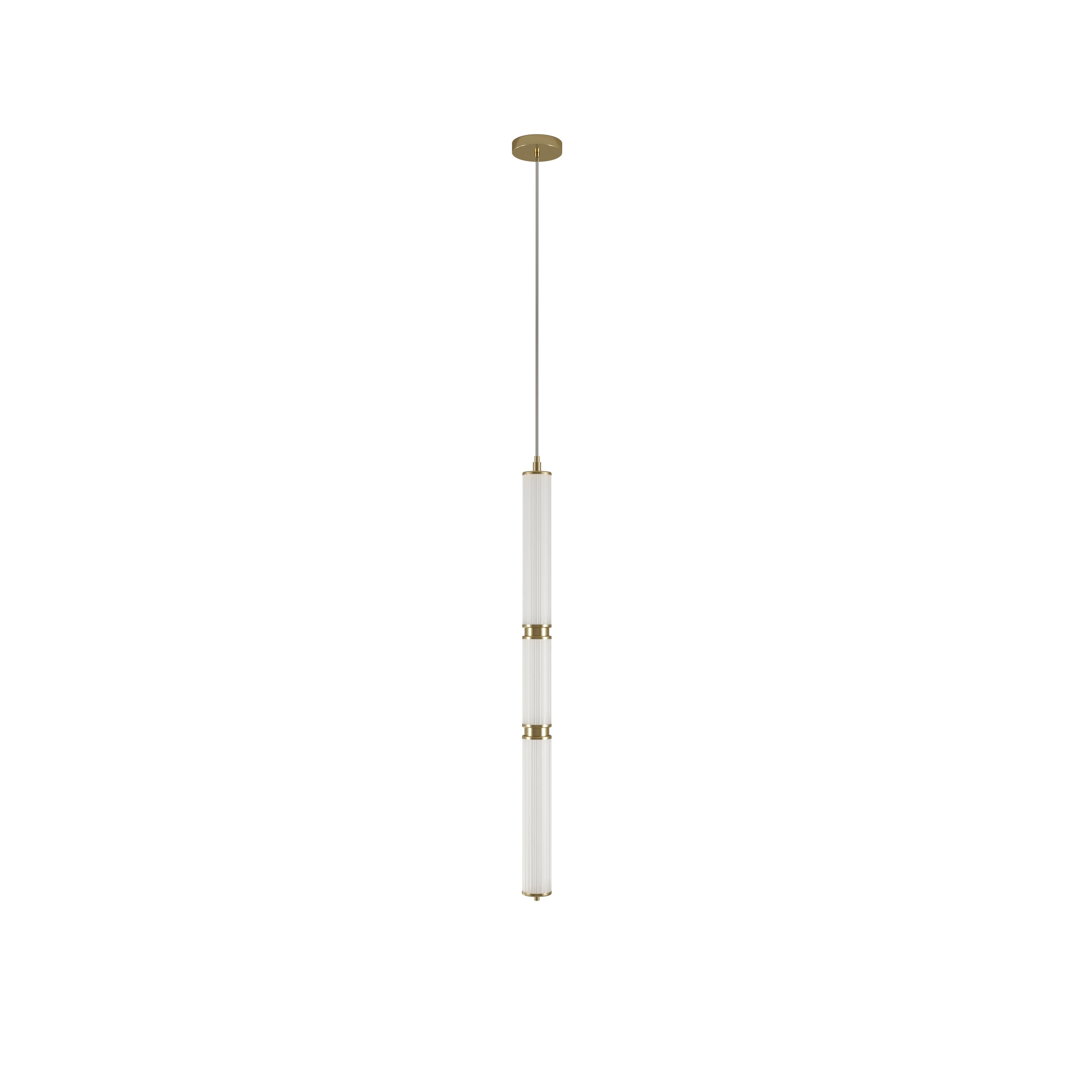 Lampada a sospensione 21st Miami in ottone scanalato realizzata a mano in Portogallo da Creativemary in vendita 2