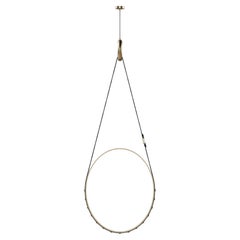 21st Missouri I Pendant Lamp Brass Leather Made in Portugal by Porus Studio