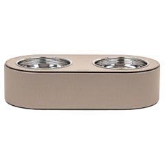 21st Pet Bowl Small aus Holz und Kalbsleder