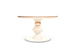 21st Petit Cortez II Dining Table Wood Gold Leaf Made in Portugal by Malabar