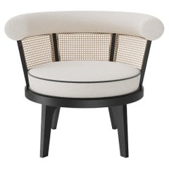 Fauteuil George 21st Rattan Walnut Wood fabriqué à la main au Portugal par Wood Tailors