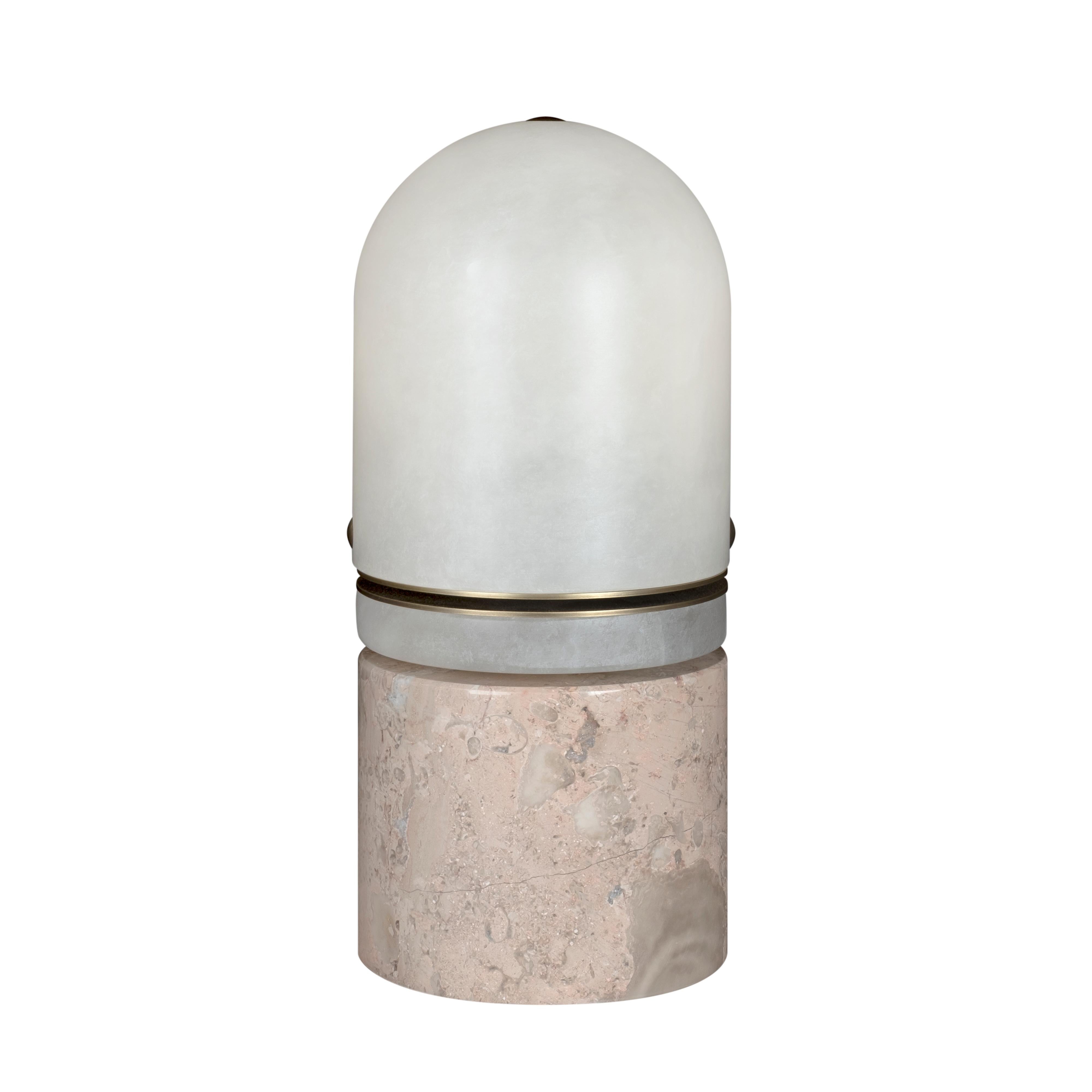 21. Russell-Tischlampe, Alabaster Emperador, handgefertigt in Portugal von Porus Studio (21. Jahrhundert und zeitgenössisch) im Angebot