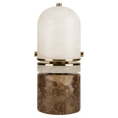 21st Russell Table Lamp Alabaster Emperador Handmade in Portugal by Porus Studio
