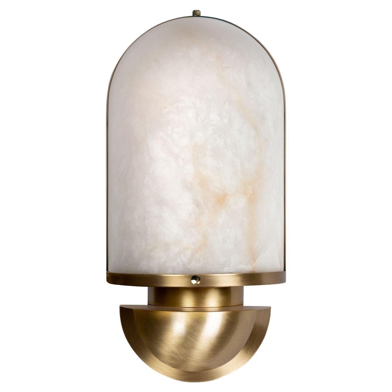 Lampada da parete 21st Russell in ottone alabastro realizzata a mano in Portogallo da Porus Studio A