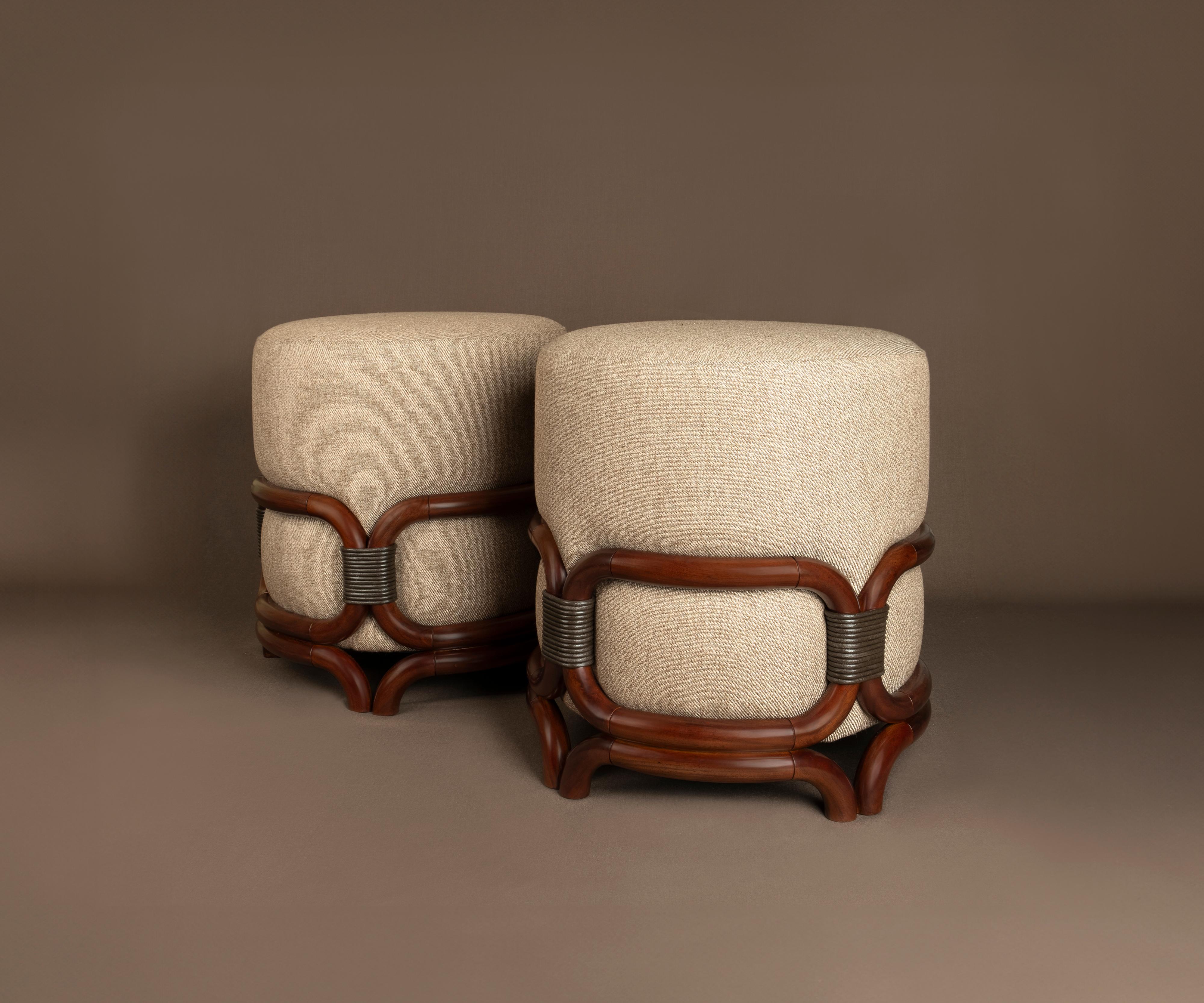 21. Stefan Hocker Holz Leinen Leder Handgefertigt in Portugal von Wood Tailors im Angebot 3