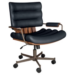 21st Thomas I Office Chair Leather Wood Handmade in Portugal by Wood Tailors