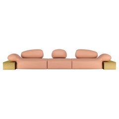 21st Viv Id II Sofa Metlted Hammered Brass Dedar Made in Portugal by Malabar