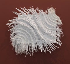 21st Wall Paper Sculpture "fibrilares" by Genaro Bastardo Organic White