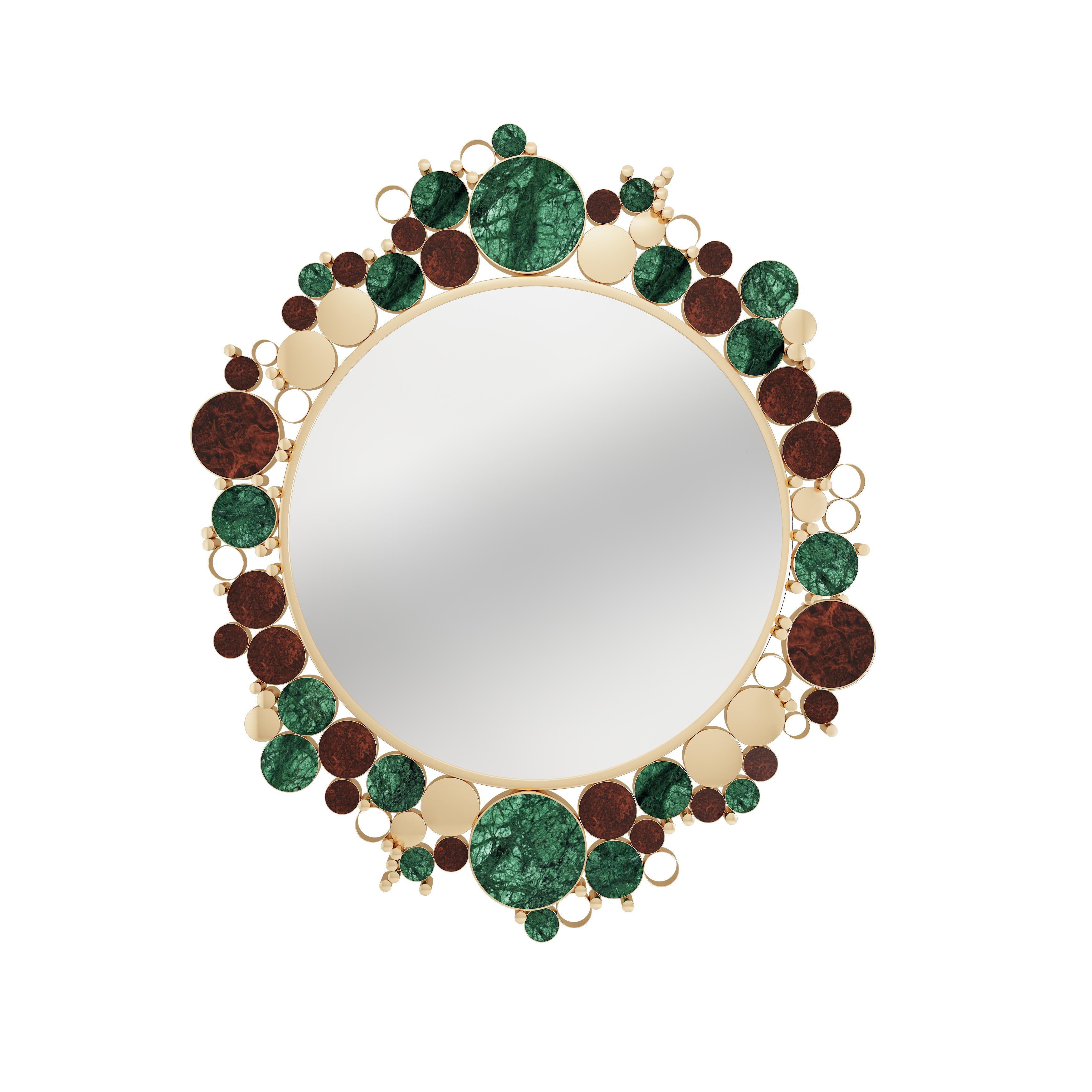 21st Wanderlust Spiegel Marmor Nussbaum Wood Roots Made in Portugal von Malabar im Angebot 2