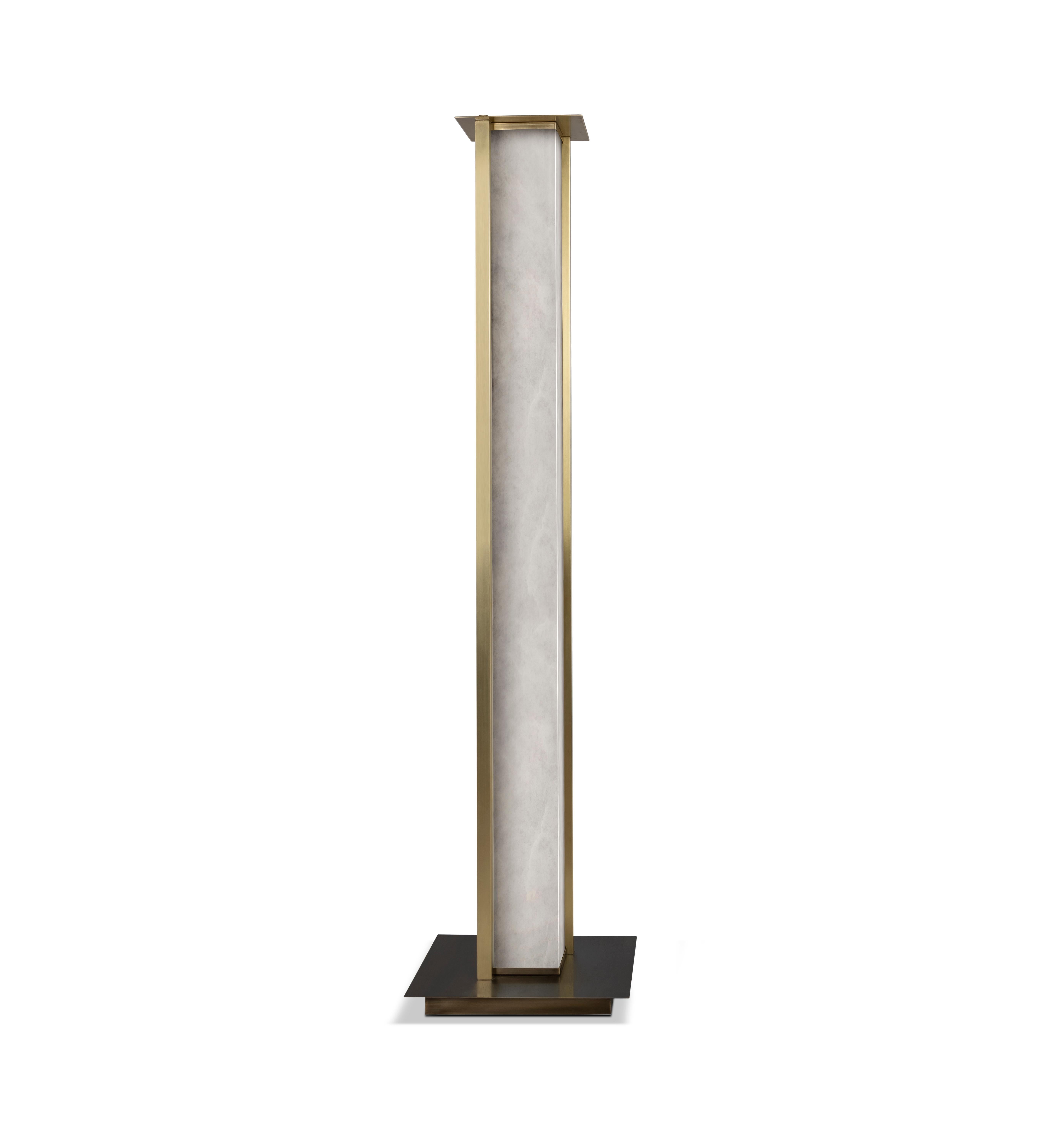 21st Washington Floor Lamp Brass Onyx Handmade in Portugal by Porus Studio in vendita 1
