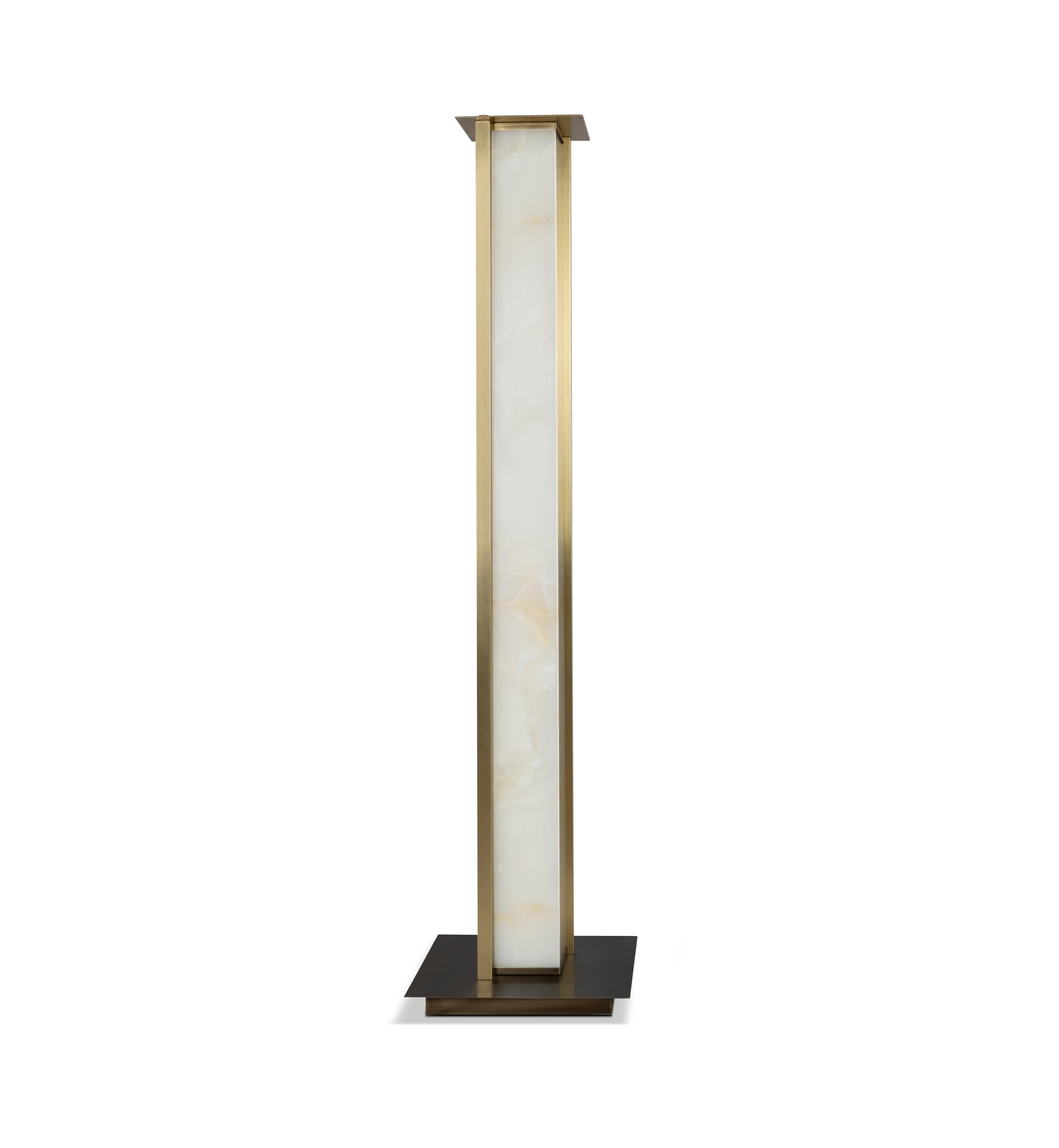 21st Washington Floor Lamp Brass Onyx Handmade in Portugal by Porus Studio in vendita 2