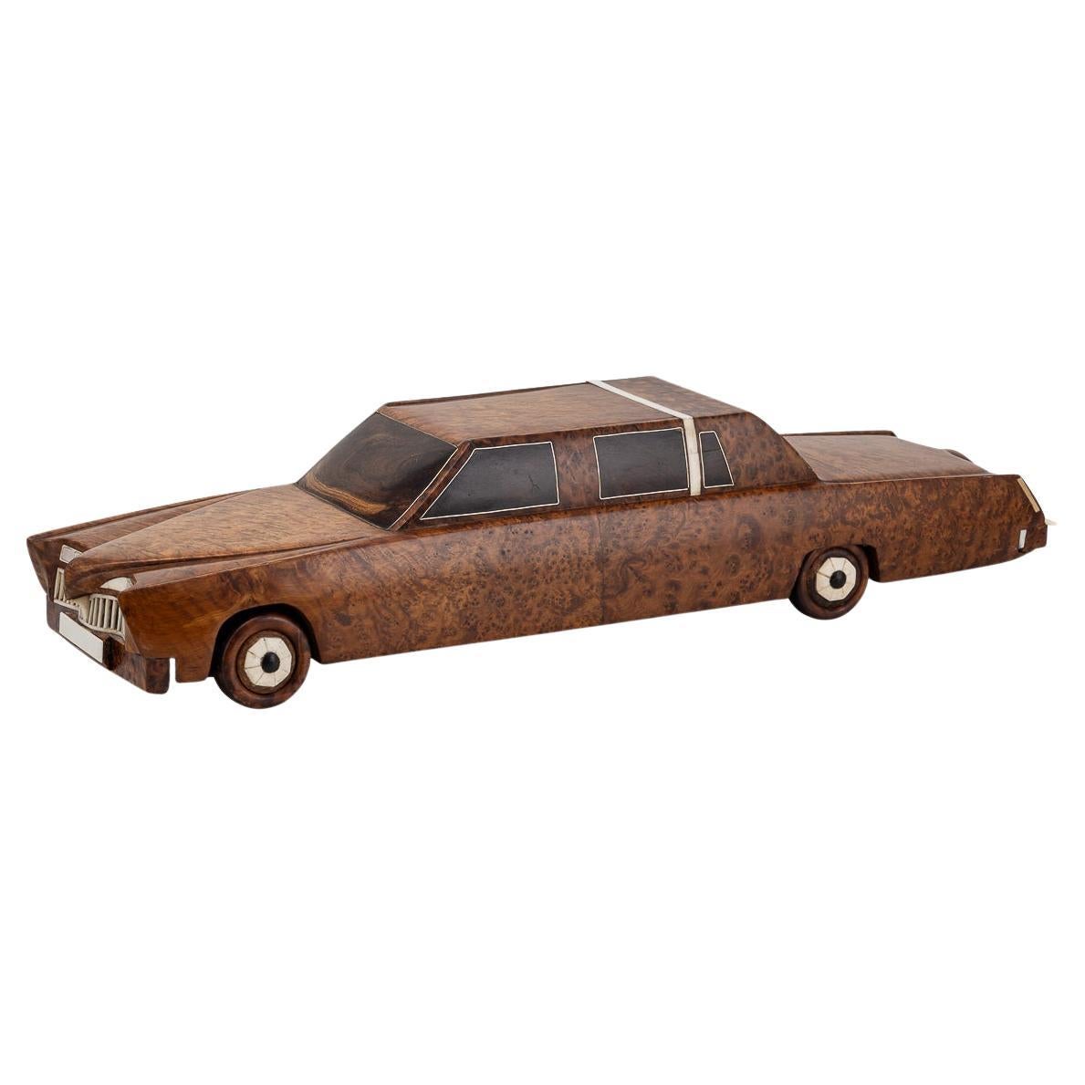 21stC Contemporary Hand Carved Wooden Cadillac Car c.2000
