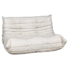 21stC Cream Leather "Togo" Two Seater Sofa By Michel Ducaroy For Ligne Roset