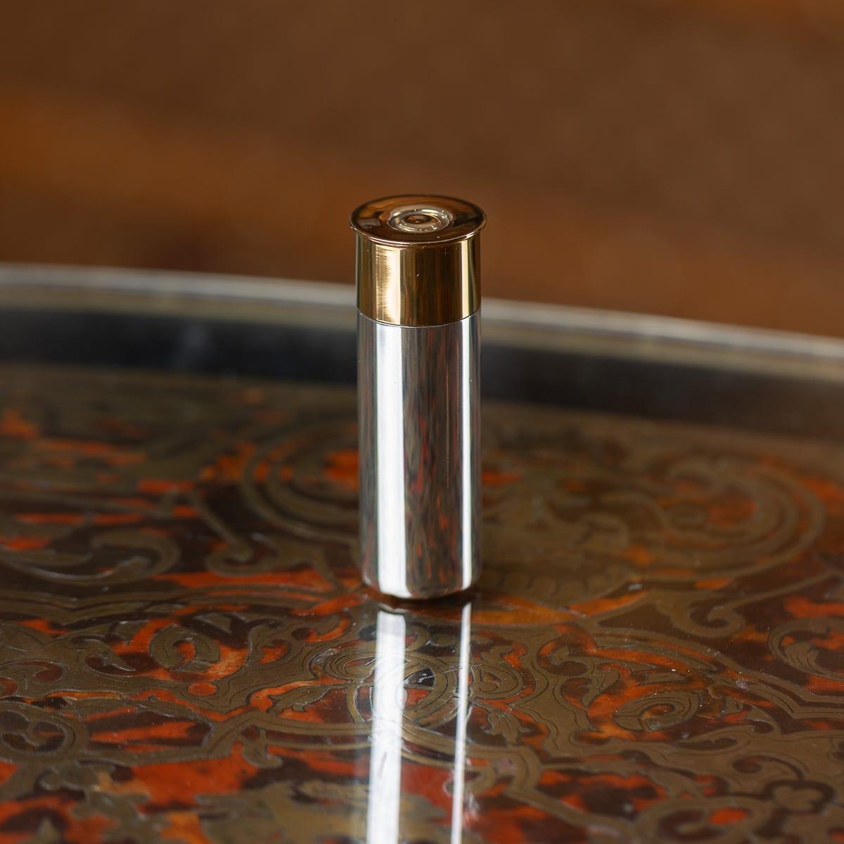 Other 21stC English Novelty Set Of 10 Shotgun Shaped Solid Silver Butt Markers In Case For Sale