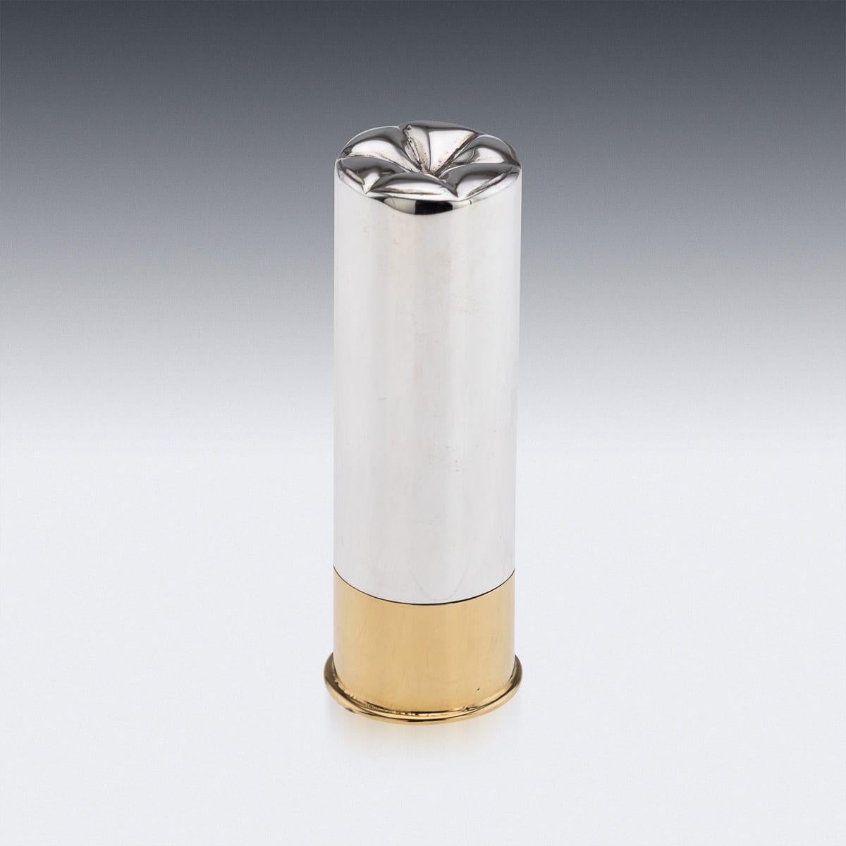 21stC English Novelty Set Of 10 Shotgun Shaped Solid Silver Butt Markers In Case For Sale 2