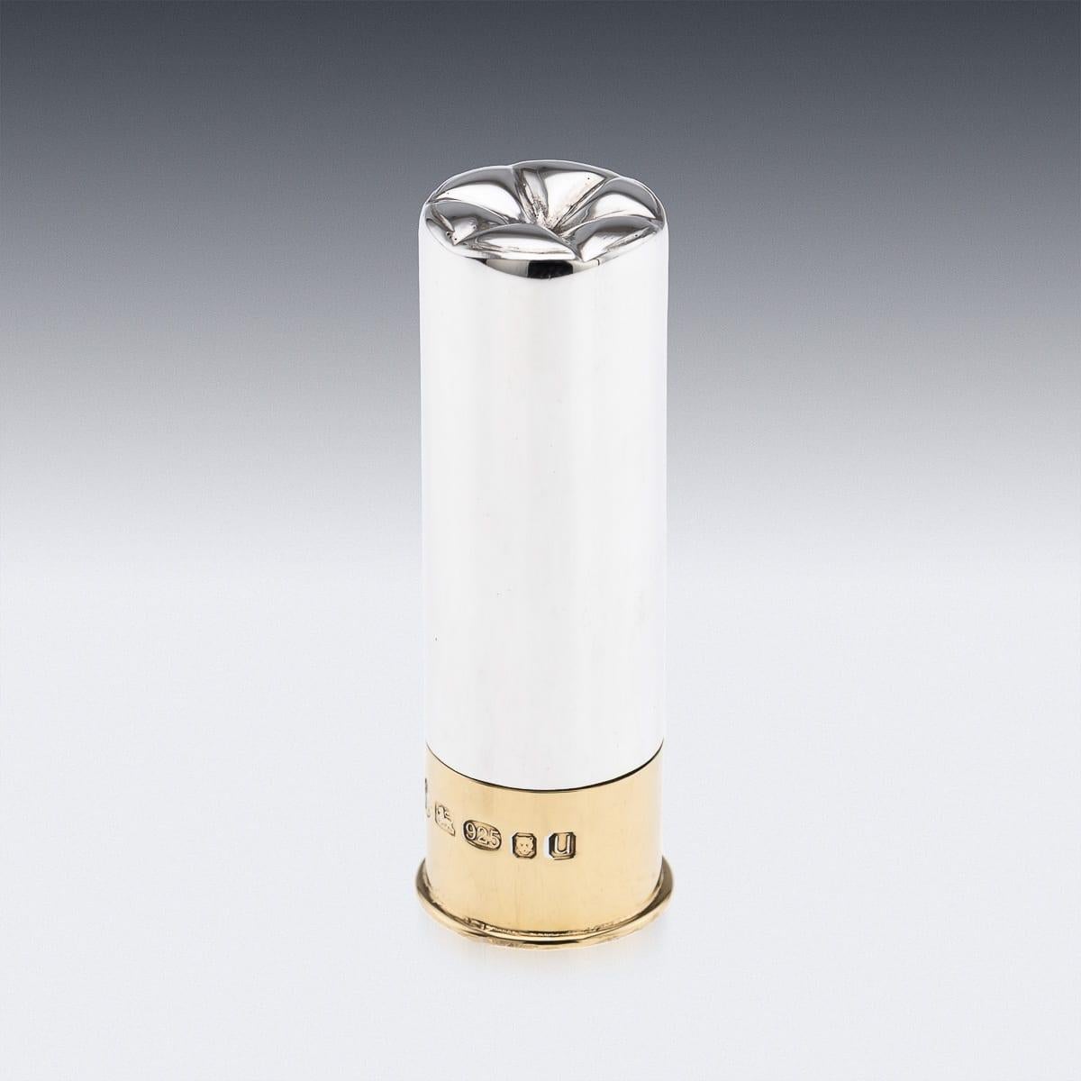 21stC English Novelty Set Of 10 Shotgun Shaped Solid Silver Butt Markers In Case For Sale 3