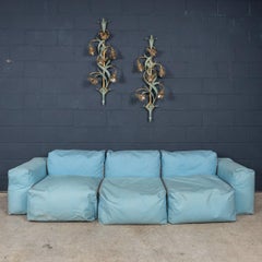 Sofá Cappellini "Superoblongo" azul celeste italiano del siglo xxi de Jasper Morrison c.2004