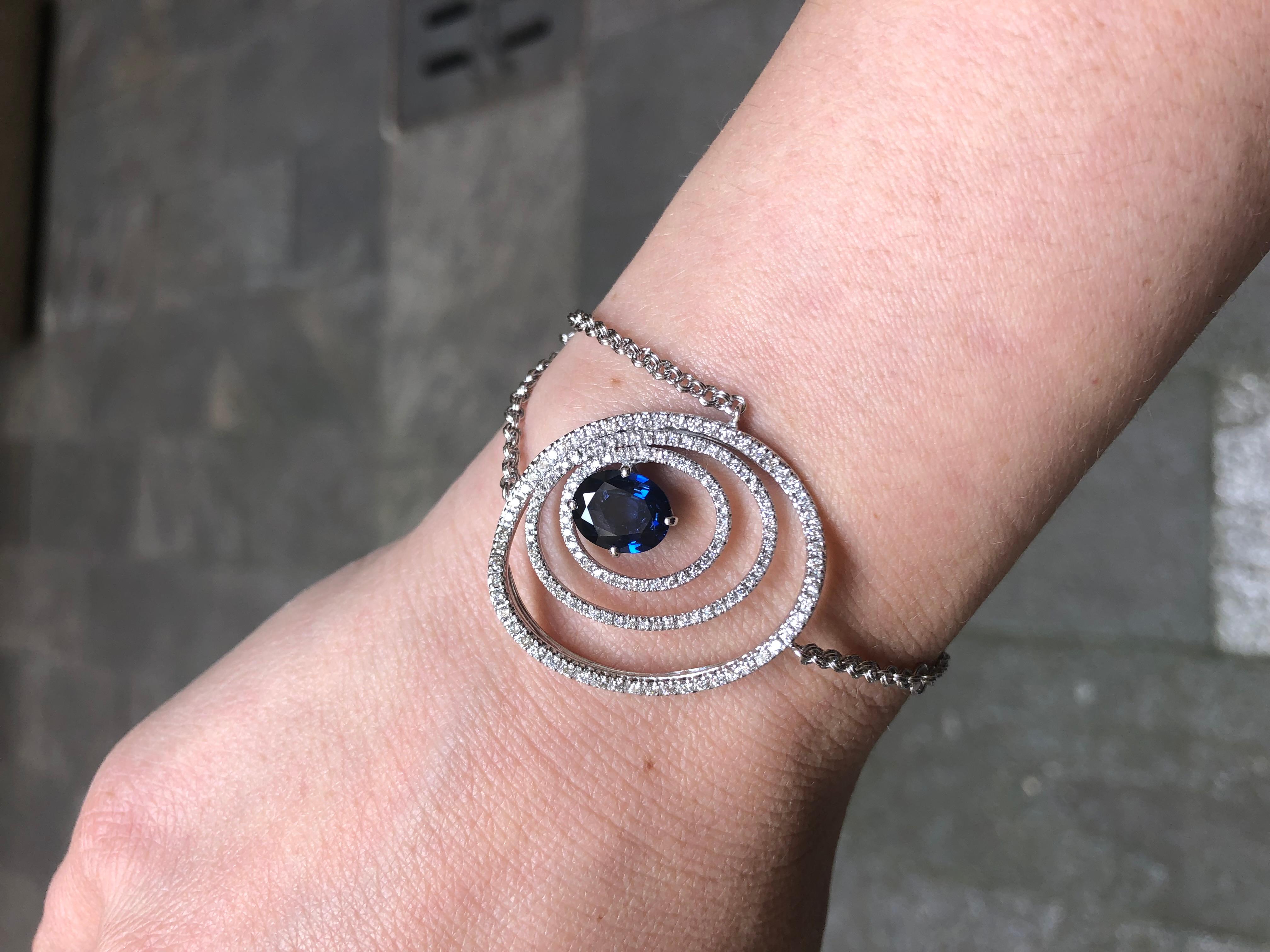 Beatrice Barzaghi Diamant aigue-marine de 5 carats  Bracelet Cosmic à fermoir unique en or  en vente 6