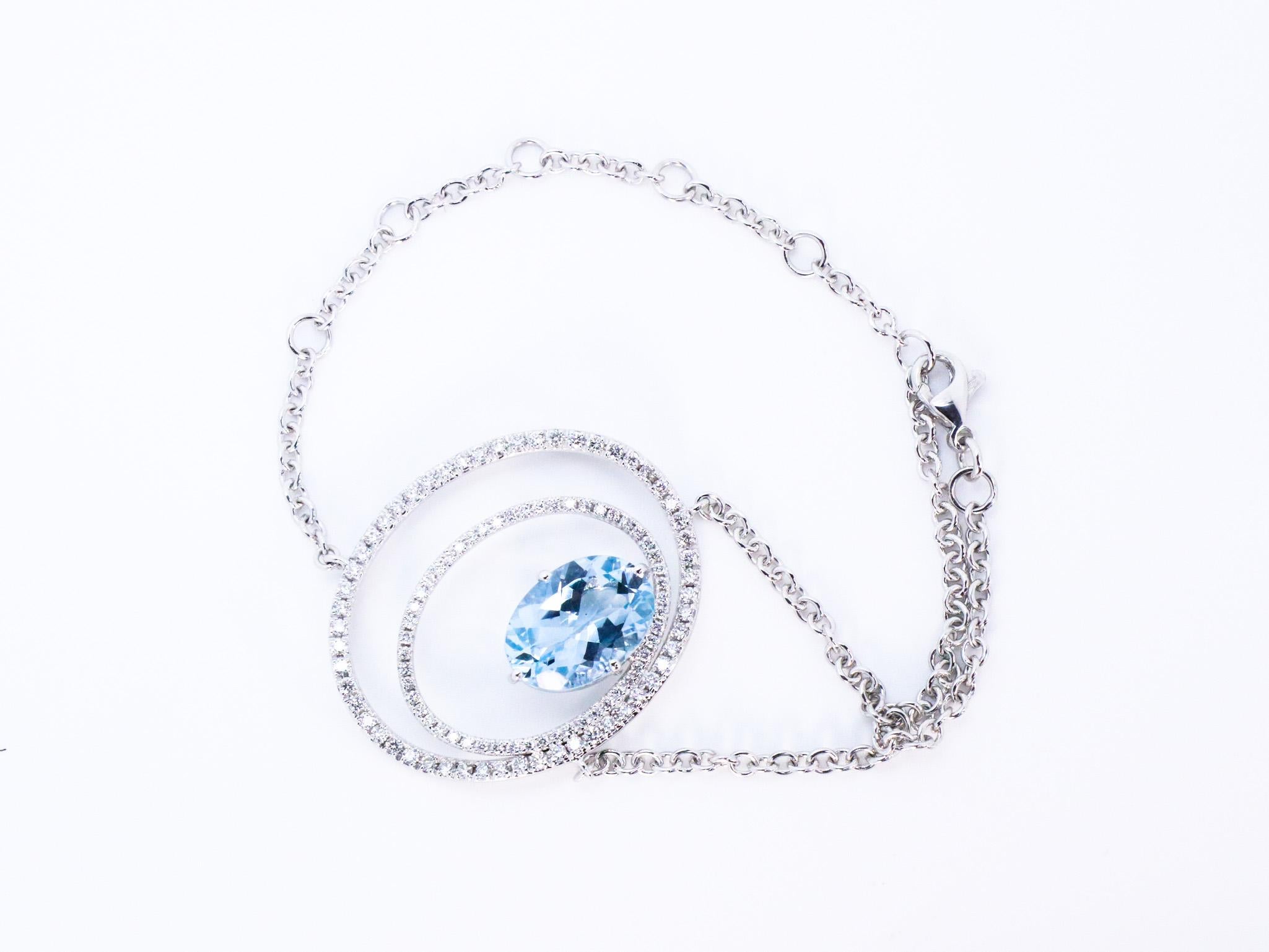Beatrice Barzaghi Diamant aigue-marine de 5 carats  Bracelet Cosmic à fermoir unique en or Neuf - En vente à Milan, IT
