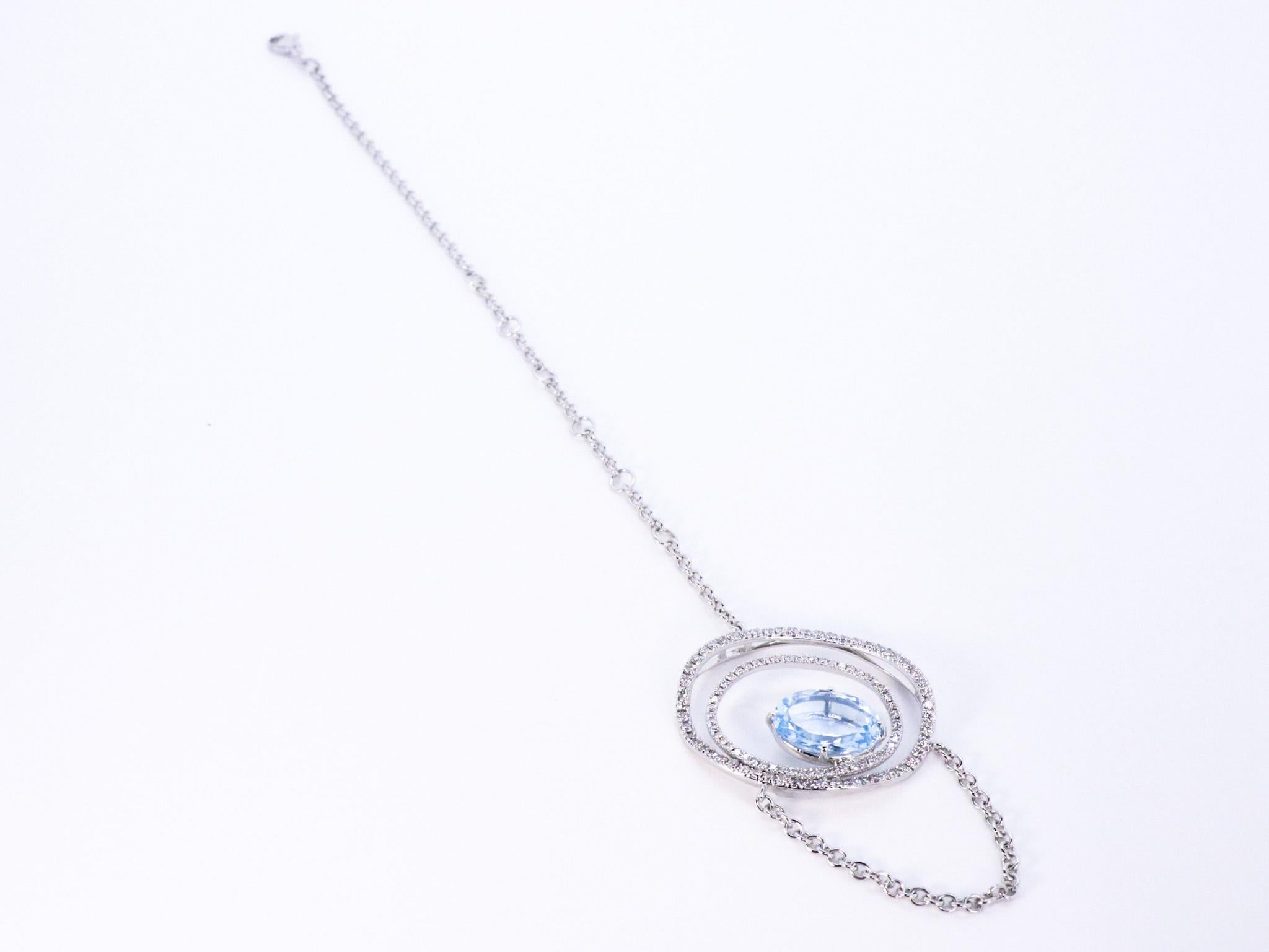 Beatrice Barzaghi Diamant aigue-marine de 5 carats  Bracelet Cosmic à fermoir unique en or  Unisexe en vente