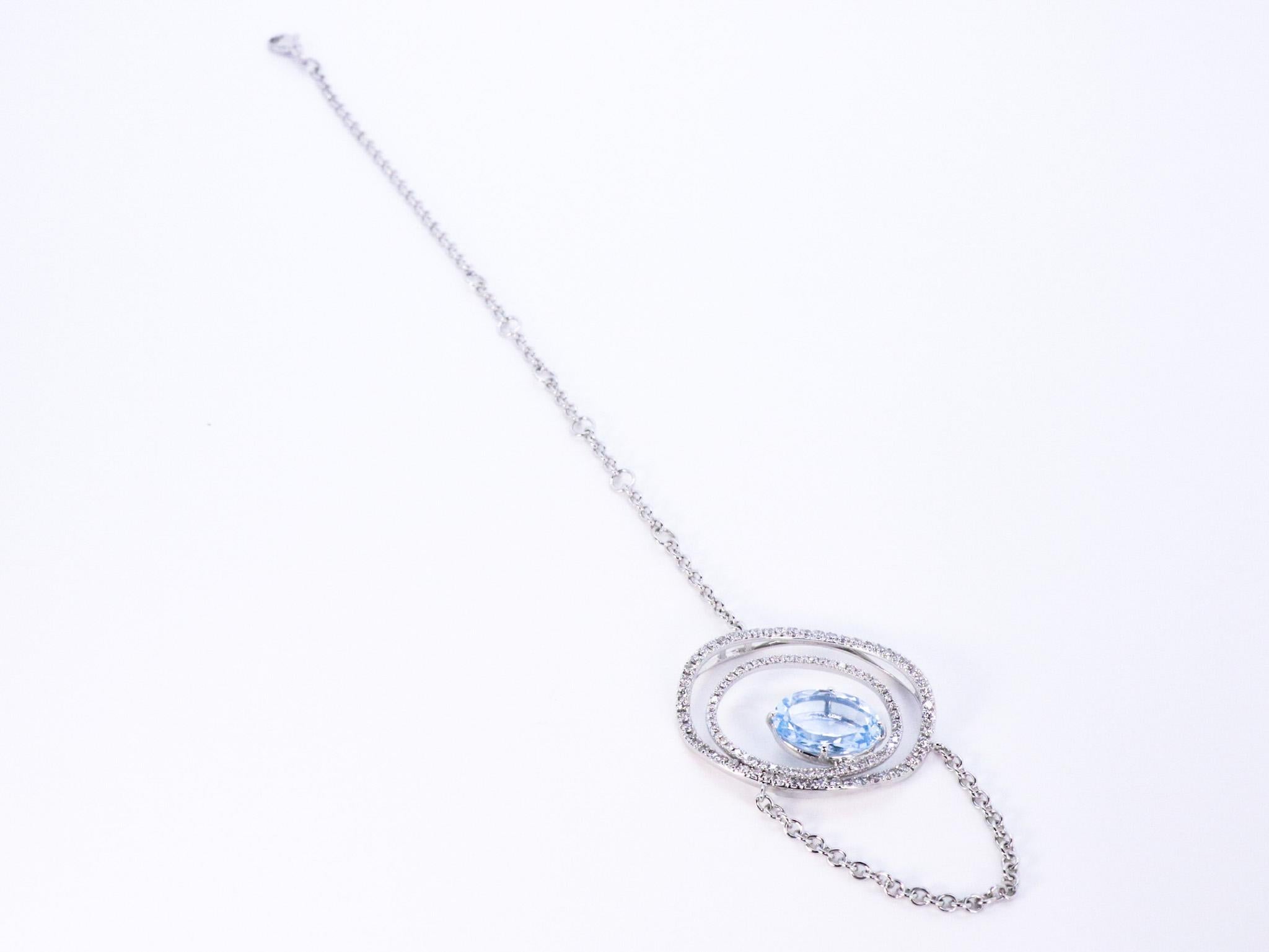 Beatrice Barzaghi Diamant aigue-marine de 5 carats  Bracelet Cosmic à fermoir unique en or Unisexe en vente