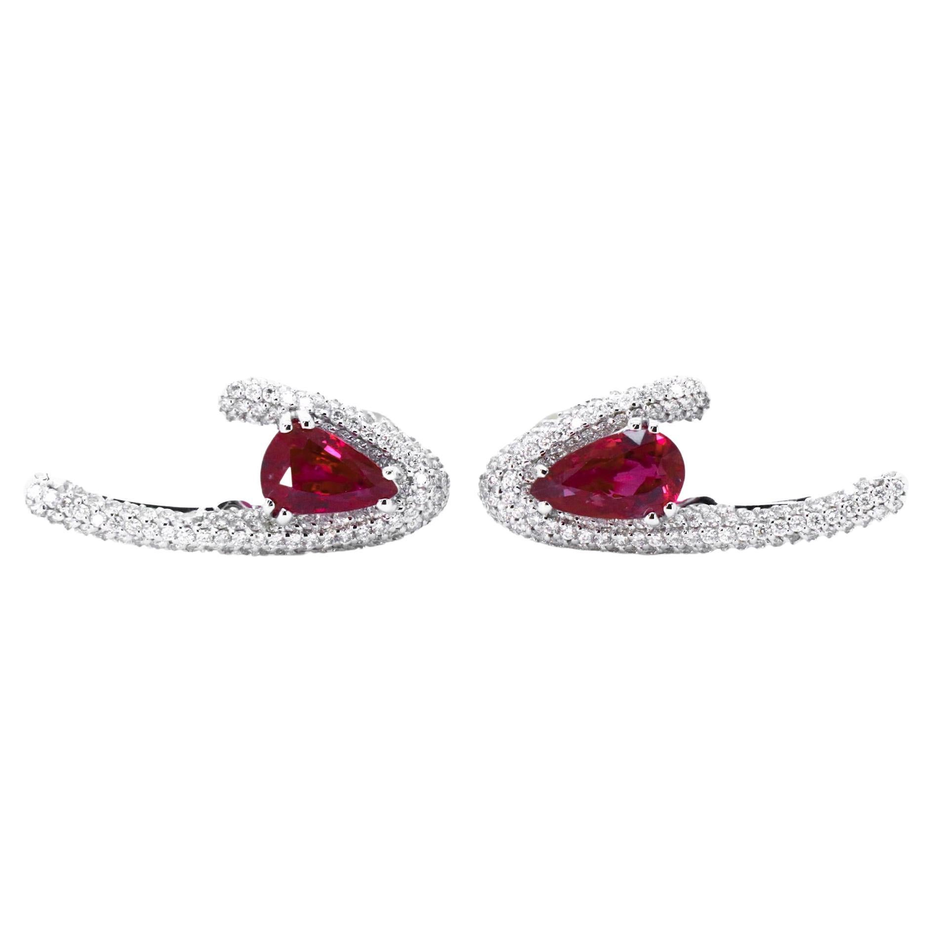 4 cts No Heat Ruby Diamond 18Kt Gold Innovative Clasp Empowering Bold Earrings.
Unlock Your Divine Potential with the Balance and Versatility of Gemini Earrings. 
Gems and metal are energetically cleansed to emit their best vibrations.
The Gemini