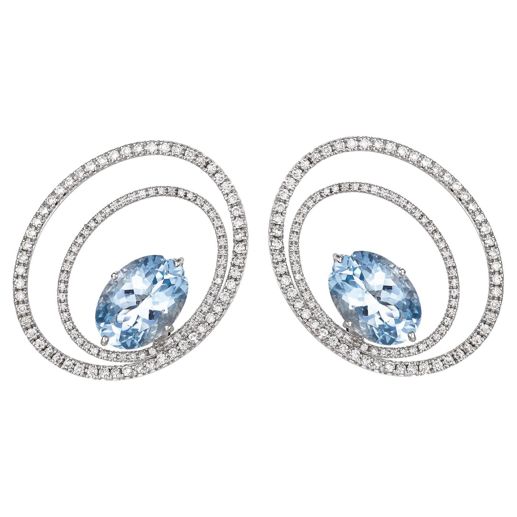 Orecchini a leva in oro bianco 18K con acquamarina 10ct e diamante 2ct.
Sblocca il tuo potenziale divino con lo speciale equilibrio degli orecchini Saturno.
 Le gemme e i metalli vengono puliti energeticamente per emettere le loro migliori