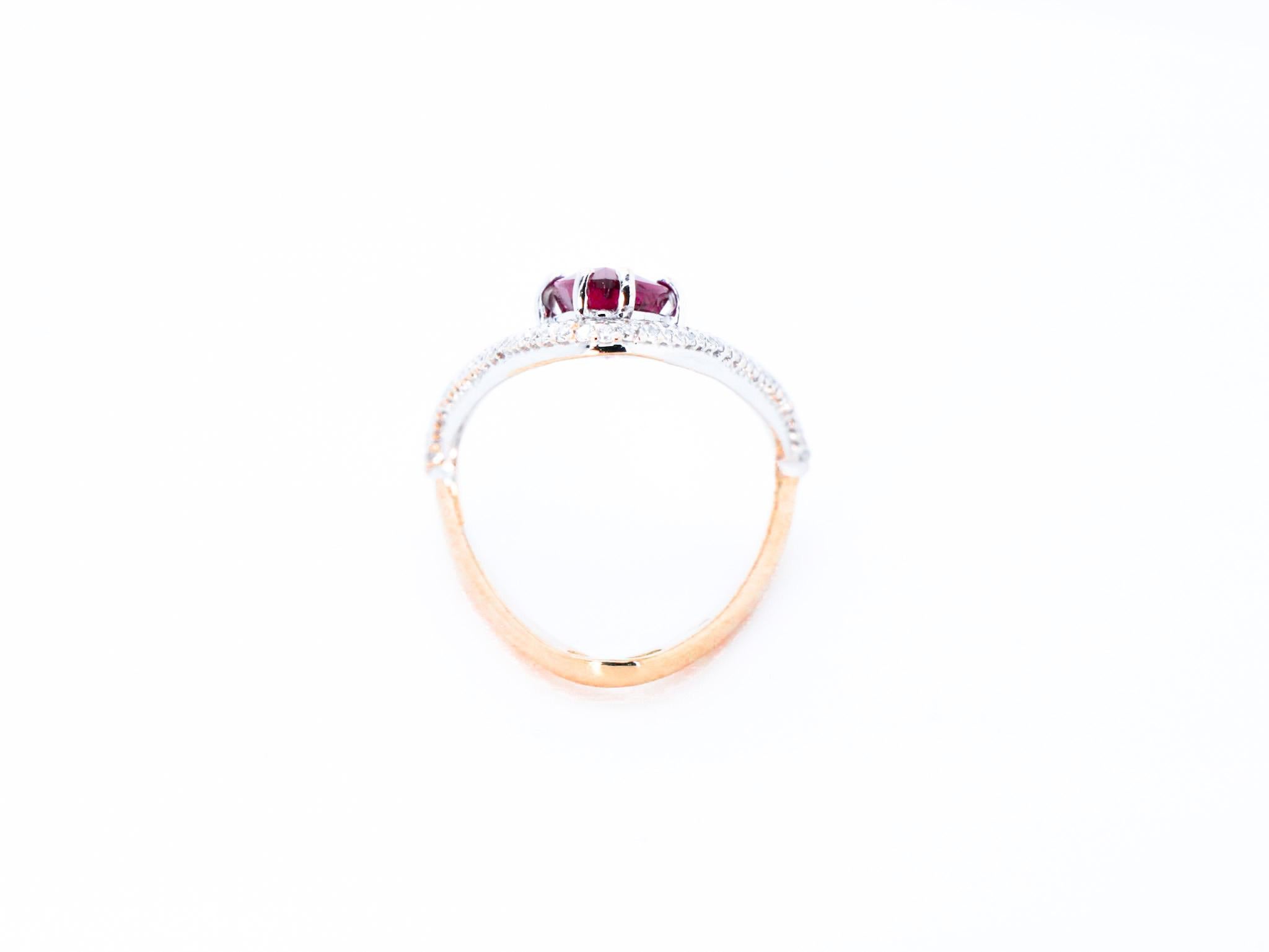 For Sale:  2.02 Carat Rubellite Diamond 18K Rose Gold Made in Italy Cosmic Empowerment Ring 4