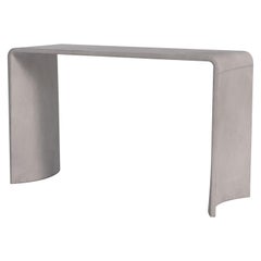 21st Century Concrete Contemporary Side Table, Light Grey Silver Cement