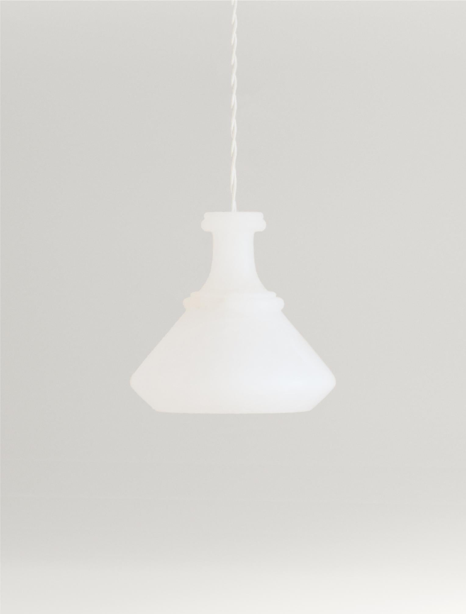Contemporary 21th C Dollia Pendant Alabaster Lamp by French Designer Marine Breynaert For Sale