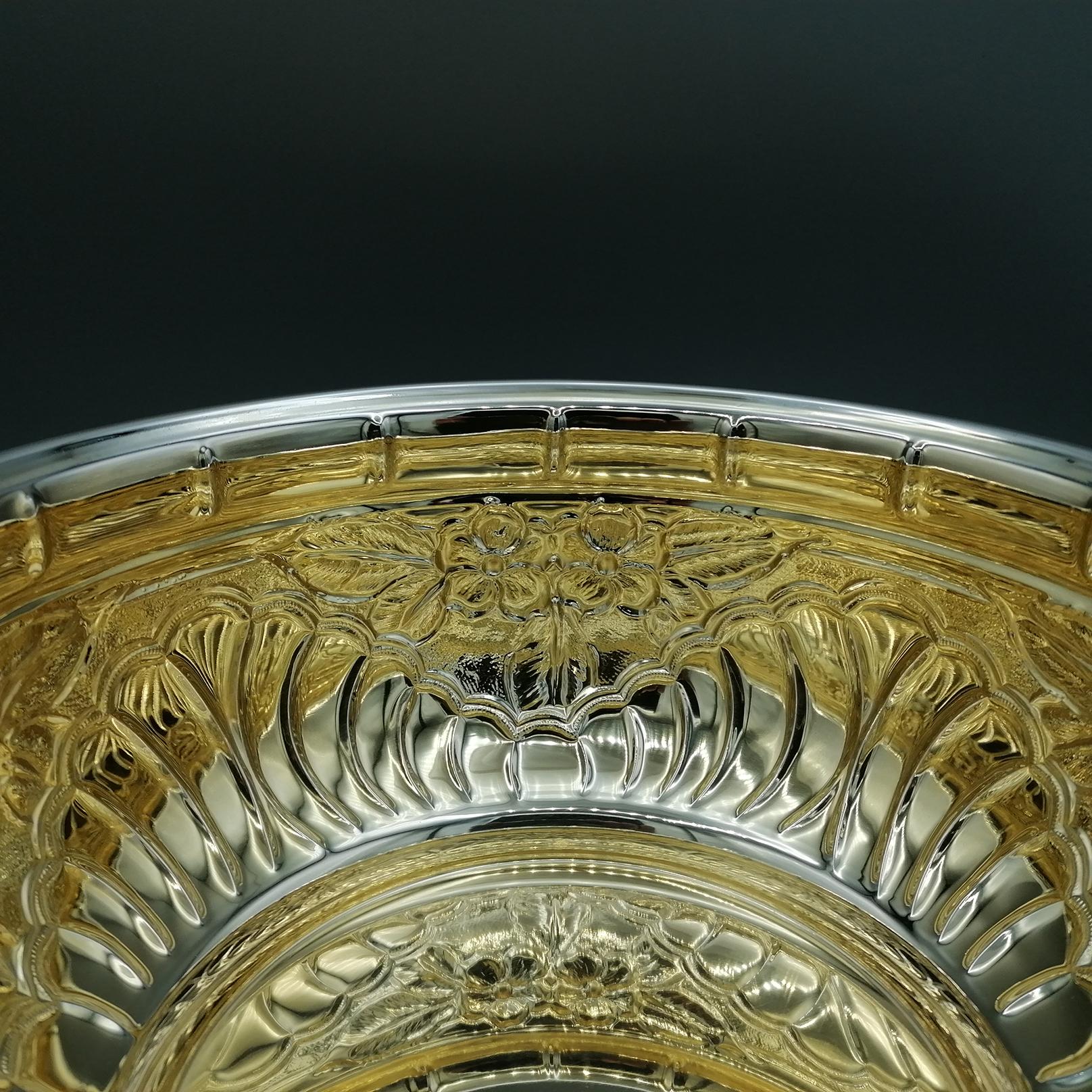 Bol italien du 21e siècle en argent massif décoré en 800 Neuf - En vente à VALENZA, IT