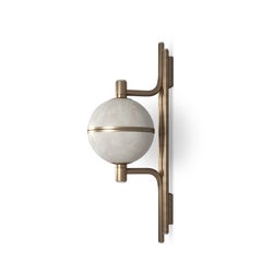 21st Century Alabaster Andros Wall Lamp Brass Designed by Creativemary