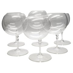 21th Century Asimetric Wine Glass, Hand-Crafted, Bubble, Kanz