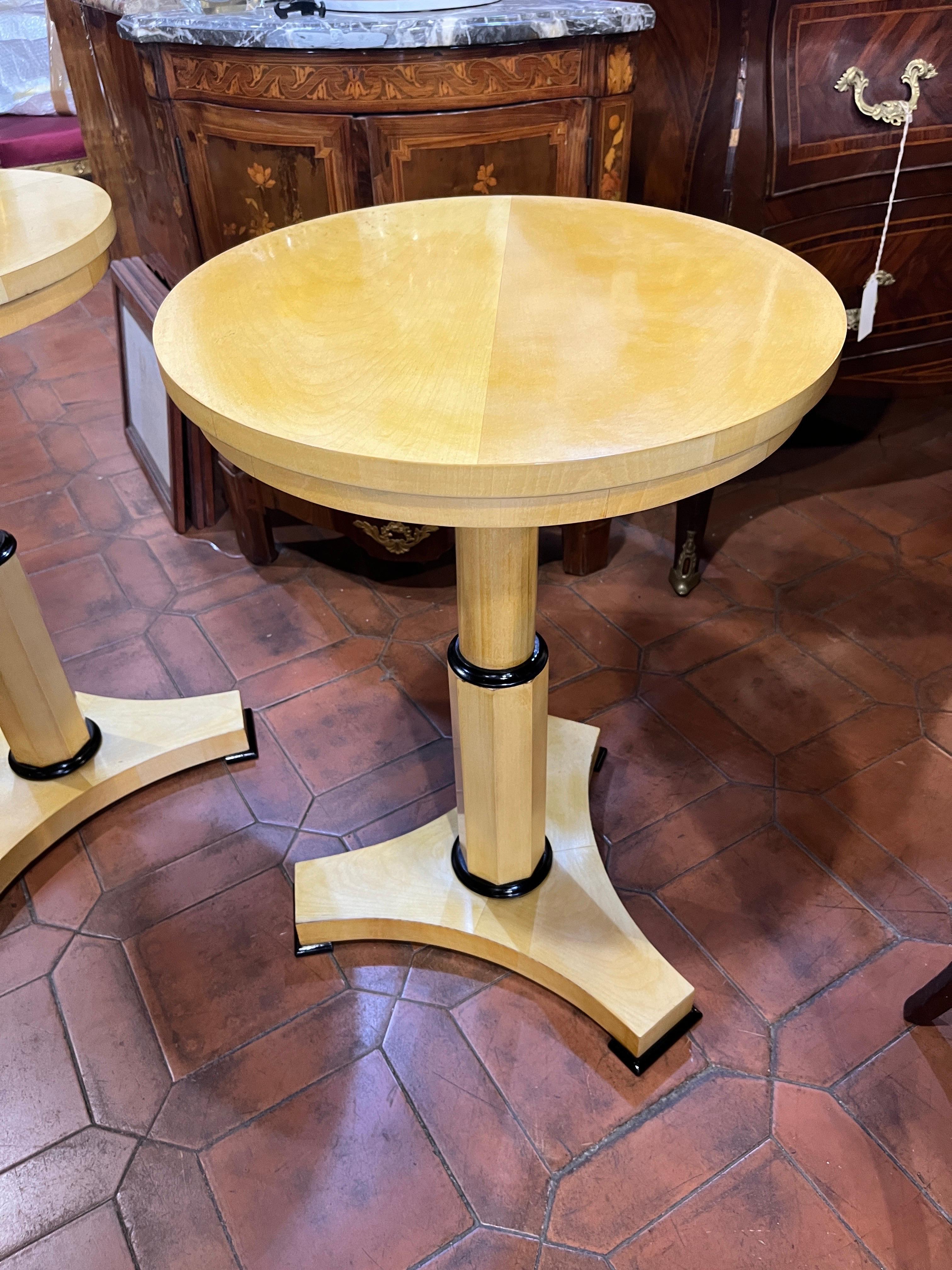 21st Century Biedermeier Revival Maple Ebonized Gueridon Round  Center Table 2