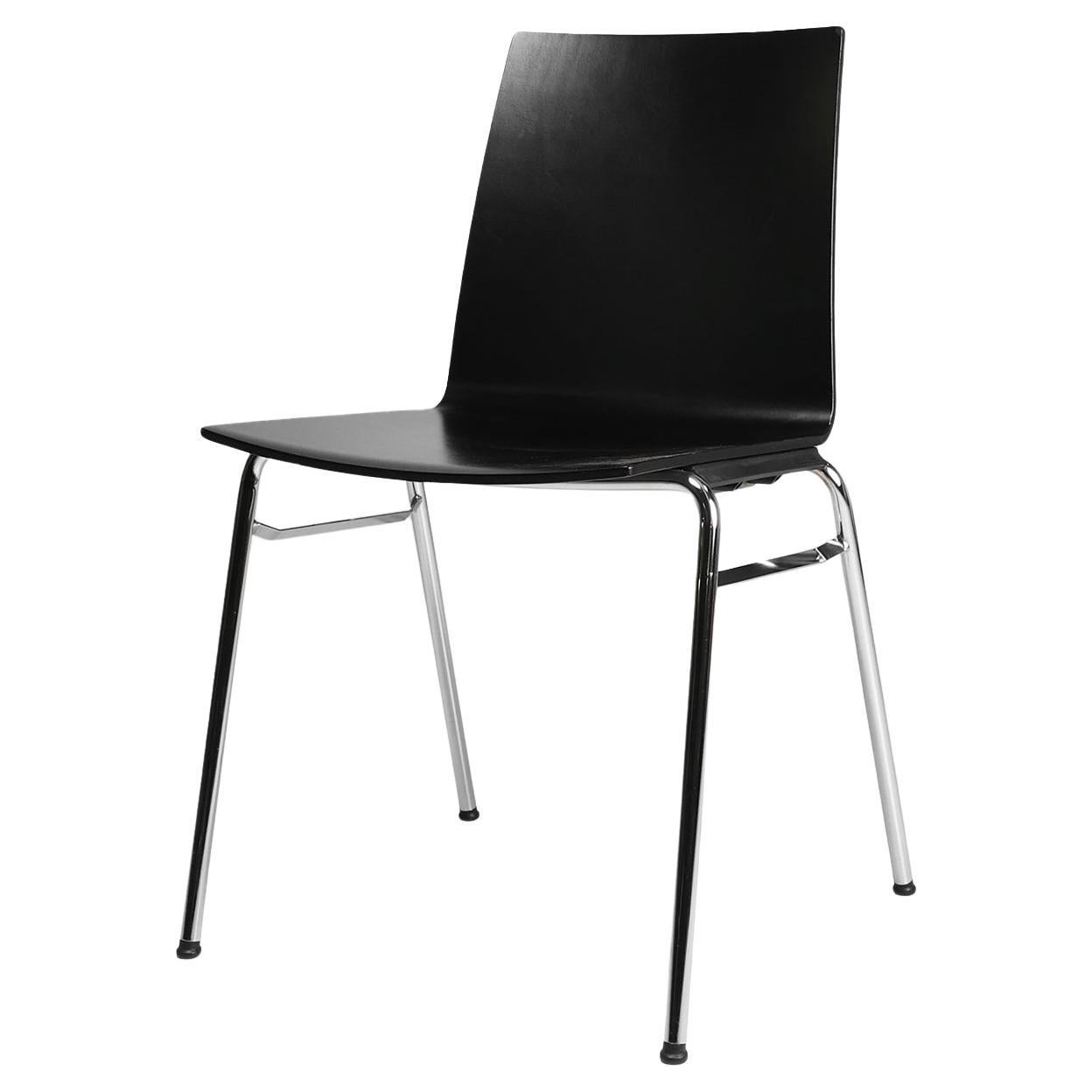 21th Century black design chair with wooden seat, Belgium