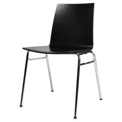 21th Century black design chair with wooden seat, Belgium