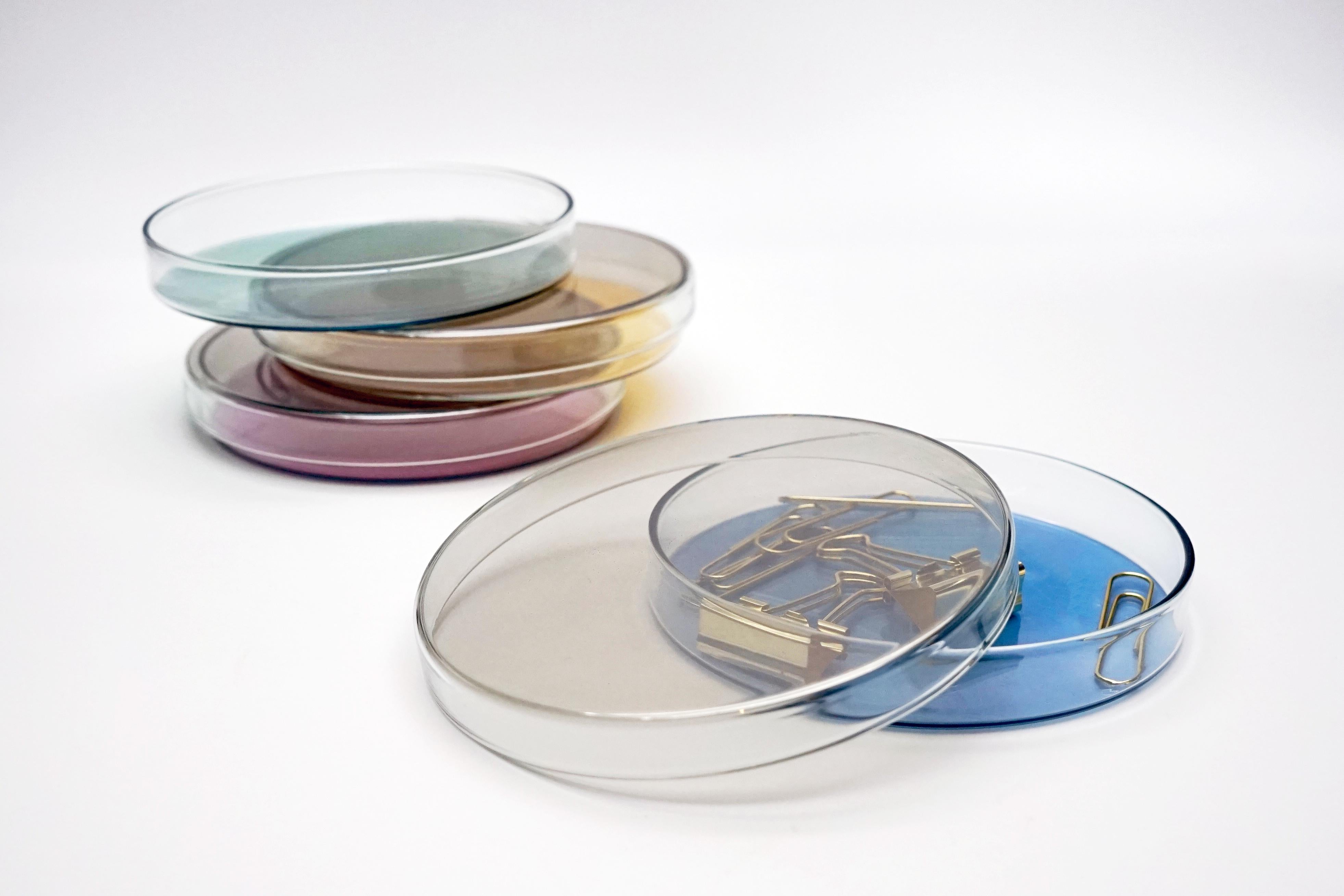21th Century Borosilicate Glass Box Set Handpainted, Four Moons by Kanz 4